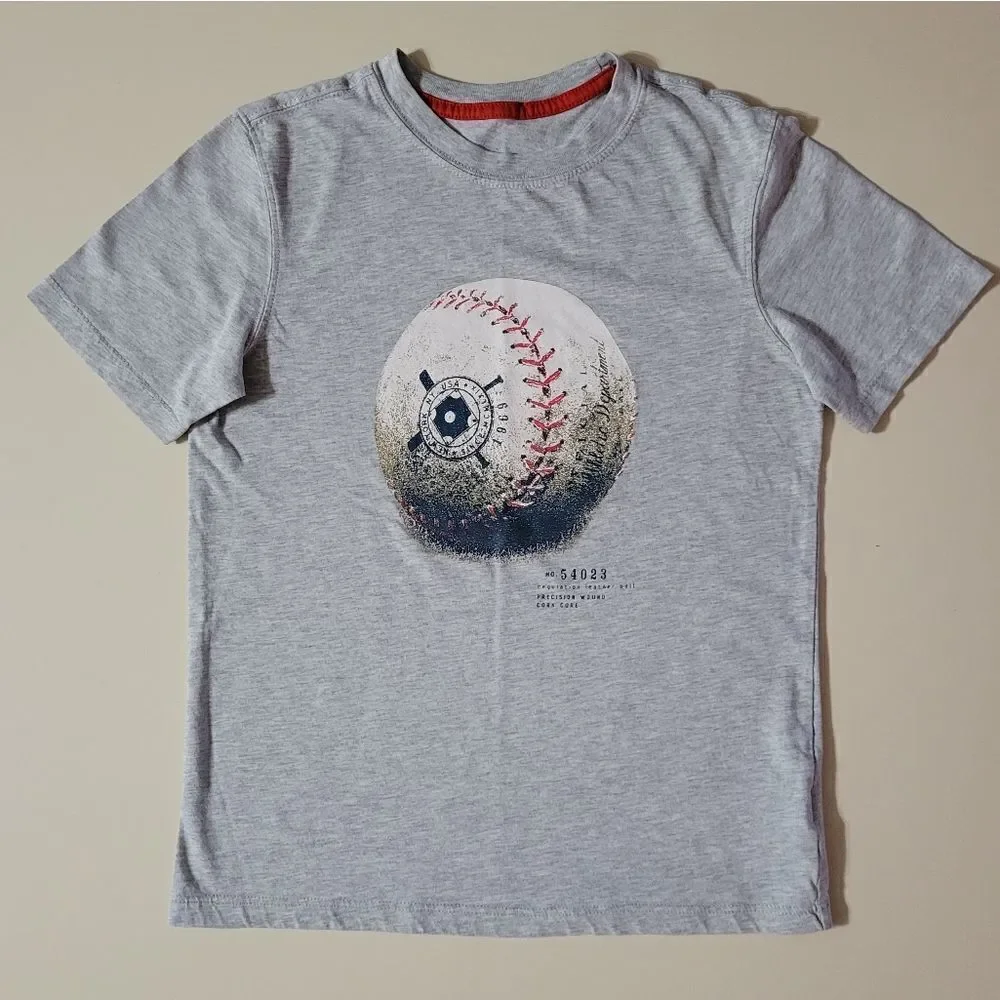 Gap Boys Gray Short Sleeve Baseball Graphic T-Shirt